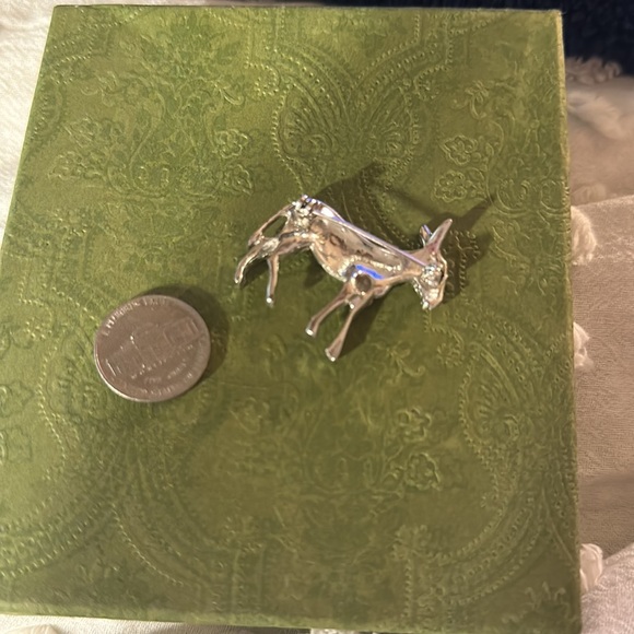 Ab Crystal Vintage Donkey Brooch - Picture 11 of 11